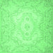 Square Machine Washable Persian Emerald Green Traditional Area Rugs, wshtr4696emgrn