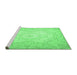 Sideview of Machine Washable Persian Emerald Green Traditional Area Rugs, wshtr4696emgrn