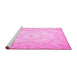 Sideview of Machine Washable Persian Pink Traditional Rug, wshtr4696pnk