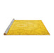 Sideview of Machine Washable Persian Yellow Traditional Rug, wshtr4696yw