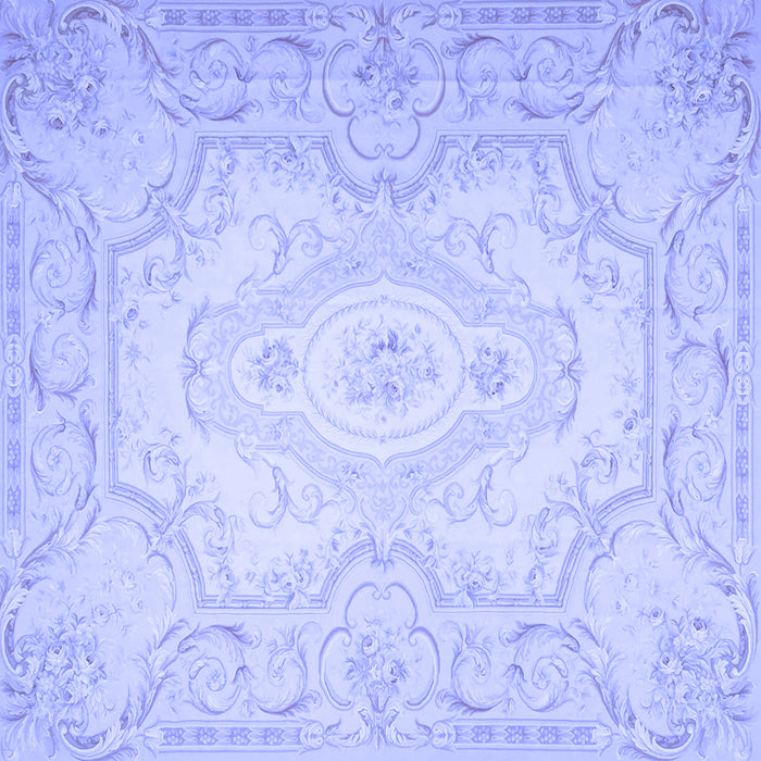 Square Persian Blue Traditional Rug, tr4696blu