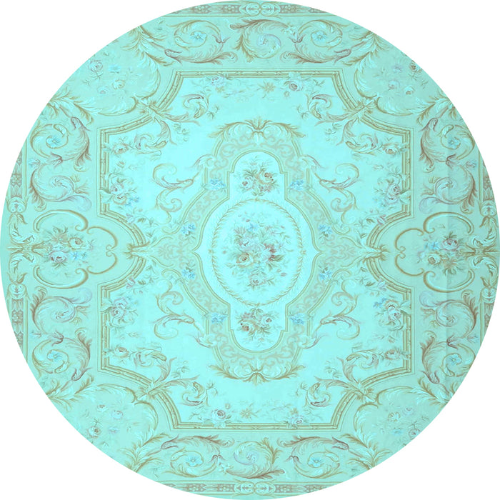 Round Persian Light Blue Traditional Rug, tr4696lblu