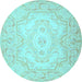 Round Persian Light Blue Traditional Rug, tr4696lblu