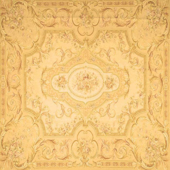 Square Machine Washable Persian Brown Traditional Rug, wshtr4696brn