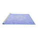 Sideview of Machine Washable Persian Blue Traditional Rug, wshtr4696blu