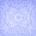 Square Machine Washable Persian Blue Traditional Rug, wshtr4696blu