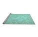 Sideview of Machine Washable Persian Light Blue Traditional Rug, wshtr4696lblu