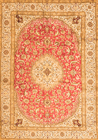 Medallion Orange Traditional Rug, tr4697org