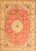 Medallion Orange Traditional Rug, tr4697org