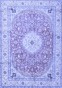 Medallion Blue Traditional Rug, tr4697blu