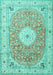 Medallion Turquoise Traditional Rug, tr4697turq