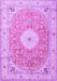 Machine Washable Medallion Purple Traditional Area Rugs, wshtr4697pur