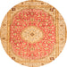 Square Medallion Orange Traditional Rug, tr4697org