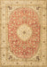 Machine Washable Medallion Brown Traditional Rug, wshtr4697brn