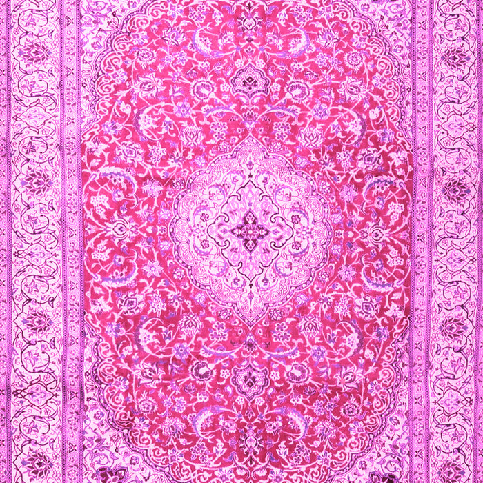 Machine Washable Medallion Pink Traditional Rug, wshtr4697pnk