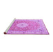 Sideview of Machine Washable Medallion Purple Traditional Area Rugs, wshtr4697pur