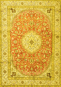 Medallion Yellow Traditional Rug, tr4697yw