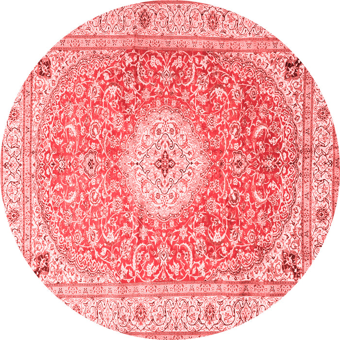 Machine Washable Medallion Red Traditional Rug, wshtr4697red