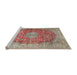 Sideview of Machine Washable Traditional Tan Brown Rug, wshtr4698