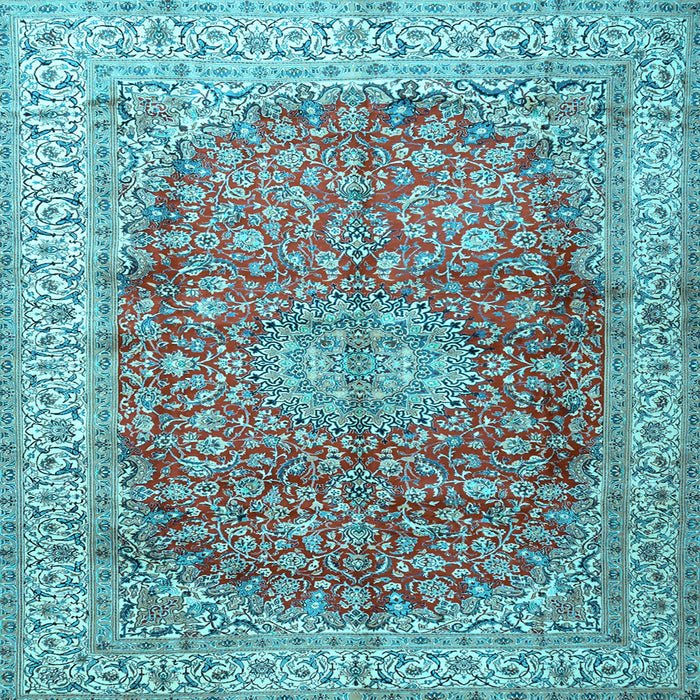 Square Oriental Light Blue Traditional Rug, tr4698lblu