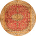 Square Oriental Orange Traditional Rug, tr4698org