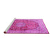 Sideview of Machine Washable Oriental Pink Traditional Rug, wshtr4698pnk