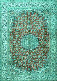 Oriental Turquoise Traditional Rug, tr4698turq