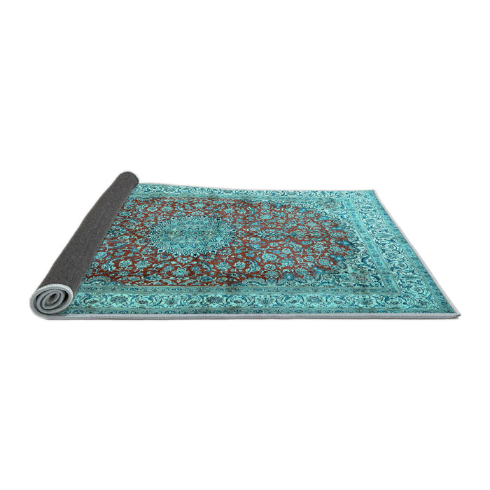 Sideview of Oriental Light Blue Traditional Rug, tr4698lblu