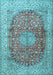 Oriental Light Blue Traditional Rug, tr4698lblu