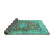 Sideview of Oriental Turquoise Traditional Rug, tr4698turq