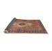 Sideview of Traditional Brown Red Medallion Rug, tr4699