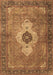 Medallion Brown Traditional Rug, tr4699brn