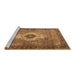 Sideview of Machine Washable Medallion Brown Traditional Rug, wshtr4699brn