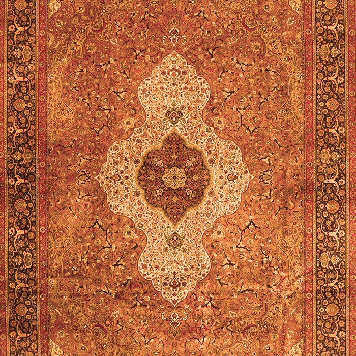 Serging Thickness of Machine Washable Medallion Orange Traditional Area Rugs, wshtr4699org
