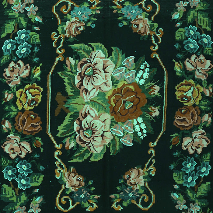 Medallion Turquoise French Rug, tr469turq