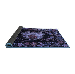 Sideview of Medallion Blue French Rug, tr469blu