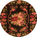 Square Medallion Orange French Rug, tr469org