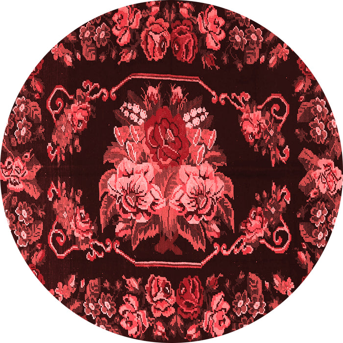 Machine Washable Medallion Red French Rug, wshtr469red