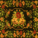 Square Medallion Yellow French Rug, tr469yw