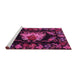 Sideview of Machine Washable Medallion Pink French Rug, wshtr469pnk