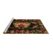 Sideview of Machine Washable Medallion Brown French Rug, wshtr469brn