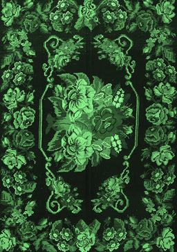 Medallion Emerald Green French Rug, tr469emgrn