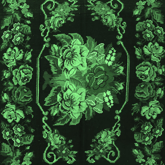 Medallion Emerald Green French Rug, tr469emgrn