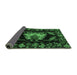 Sideview of Medallion Emerald Green French Rug, tr469emgrn