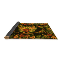 Sideview of Medallion Yellow French Rug, tr469yw