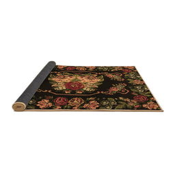 Sideview of Medallion Brown French Rug, tr469brn