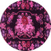 Round Medallion Pink French Rug, tr469pnk