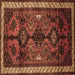 Square Persian Brown Traditional Rug, tr46brn