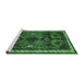 Sideview of Machine Washable Persian Emerald Green Traditional Area Rugs, wshtr46emgrn