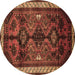 Round Machine Washable Persian Brown Traditional Rug, wshtr46brn